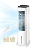 Midea 4-in-1 Mobile Klimaanlage ohne Abluftschlauch | Turmventilator mit Wasserkühlung & Luftbefeuchter | | Luftkühler mobil mit 5L Wassertank, 355m³/h Luftstrom, Ionisation, Fernbedienung (55W, Weiß)
