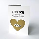 Artery8 Rubbel-Geburtstagskarte, Reveal-Karte, lustige Erwachsenen-Geburtstag, interaktive A6-Karte für Ehemann, Freund, Verlobte, mit goldenem Herz - freche Überraschung