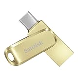 SanDisk Ultra Dual Drive Luxe USB Type-C-Laufwerk Smartphone Speicher 512 GB (Mobiler Speicher, USB 3.2 Gen 1, drehbares Design, 400 MB/s Lesen, USB Laufwerk, automatisches Backup) Gold