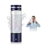 Lozltx Next-Gen Wasserstoff Wasserflasche 【2025 Innovation IHSA-Zertifiziertes H₂/O₂-Trennsystem】【Nr.1 Doppelter Wasserstoffgehalt】 Wasseraufbereitung in 3 Minuten, Blau 420ML