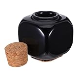 Beaupretty Praktische Nagelpflege flasche aus Langlebiger Keramik mit Schwarzem Holz korkverschluss Kompakt und Wiederverwendbar für Nagellackentferner Nagelhärter und Maniküre zubehör