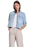STREET ONE Damen A345663 Denim Hemdbluse, Light Blue Random Washed, 42