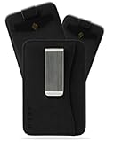 AKIELO Kartenetui mit RFID Schutz, Geldklammer und Geschenkbox – Minimalistisch Herren Geldbörse – Kompakte und Schlanke Wallet (Charlie - Schwarze Ausgabe mit Geldklammer)