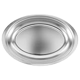 Sosoport Servierplatte Oval Tiefe Fischplatte für Dämpfen Glatte Oberfläche Kratzfest Vielseitig Einsetzbar für Zuhause Restaurant Party und Feierlichkeiten