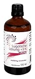 Lugolsche Lösung  5% | 100 ml | 85 g bidestilliertes Wasser | 10% Kaliumiodid | mit zertifizierte Pipette | Jod in Premium-Qualität