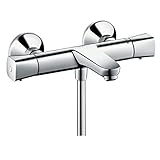 hansgrohe Ecostat Universal - Wannenthermostat Aufputz, Wannenarmatur mit Sicherheitssperre (SafetyStop) bei 40° C, Thermostat für die Badewanne, Mischbatterie für 2 Verbraucher, Chrom, 13123000