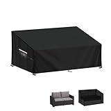 LAMUNI Gartenbank Abdeckung 2 Sitzer Gartensofa Schutzhülle mit Belüftungsöffnungen, Wasserdicht 420D Oxford Palettensofa Abdeckhauben für Bänke, Palettenbank, Palettenmöbel, 147x85x80/60cm