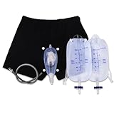 Urinsammler, Herren -Inkontinenz -Slips Set Lecksicherung Inkontinenz Unterwäsche für Männer abnehmbares tragbares Urinal mit Urinbeutel und Silikon -Urinsammlerkatheter für Männer ältere Menschen, L