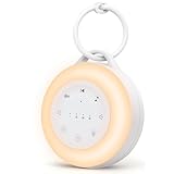 YGiTK White Noise Machine Einschlafhilfe mit 24 Beruhigende Geräusche Tragbare Weißes Rauschen Maschine 2000mAh Akku mit 3-Timer Memory-Funktion 16 stufige Lautstärke für Babys Erwachsene (Weiß)