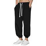 Jogginghose Herren Einfarbiges Trainingshose mit Buchstaben Drucken Lange Einfarbiges Sporthose Causal Pumphose Bequem Leicht Trainingshose Atmungsaktive Outdoorhose Loose Fit Laufhose
