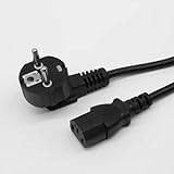 SHAFI® Kaltgerätekabel 5M - Gewinkelt Typ F CEE 7/4 Schuko an C13 Kaltgerätebuchse Gerade - Euro Stecker Winkel Netzkabel Computer Monitor Power Cable Beamer PSU Reines Kupfer PC Stromkabel - 5 Meter