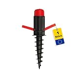 GRUNDLINE - Pfostenträger rund - Sonnenschirmständer - Erdbohrer - Einschraub Bodenhülsen - Wäschespinne - 32x380 mm - Erdanker - Bodenanker - Bodenhülse Sonnenschirm