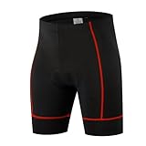 LCpddajlspig Radlerhose Herren mit Sitzpolster 5D Gepolsterte Fahrradhose Kurz Atmungsaktive Schnelltrocknende Fahrrad Hosen Leichte Radhose Elastische Radunterhose Fahrrad Radlerunterhose