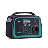 ADKL Tragbare DC Powerbank Powerstation, 320Wh Akku für mehrere Geräte, LiFePO4 Akku, 300W Solargenerator mit 300W AC/PD 60W USB-C Ausgang, Für Camping, Draußen, Reisen, Notfälle.