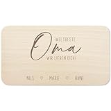 Frühstücksbrettchen Holz Oma Frühstücksbrett personalisiert Brettchen Muttertagsgeschenk Brett Muttertag Geschenk Großmutter Holzbrett mit Gravur