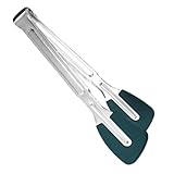 Xistuoz Silikon-Küchenzange, Edelstahl-Buffetzange – hitzebeständige Küchenutensilien, verbrühungsfreie Servierutensilien für Picknick, Camping