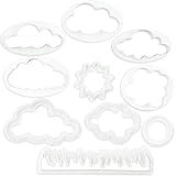 10 Stück Wolken Ausstecher Fondant Keksausstecher Wolkenausstechform Kinder Cloud Cookies Fondant Kuchenschneider DIY Kuchen Fondant Cookies Fondant Deko für Backraum Keks Fondant Geburtstag
