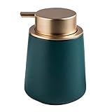 Keramik Seifenspender Matt Marmor Seifenspender Handschale Seife Lotion Spender Handpumpe Lotion Behälter für Zuhause Küche Badezimmer (Matt Dunkelgrün)