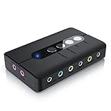 CSL - USB Externe Soundkarte, 7.1 Surround Sound, USB Audio Stereo Adapter, External Sound Card, für PC, Windows