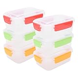 Oreilet 6 Stück Frischhaltedosen mit Deckel, 750 Ml, Luftdichte PP-Frischhaltebox, Auslaufsicherer Kunststoff-Behälter für die Zubereitung von Mahlzeiten, Lunchboxen für Mikrowelle