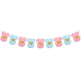 Babyparty Rosa und Blau Girlande, Kurzarm Bodys Wäscheleinen Girlande Gender Reveal Banner Hintergrund Body Papierdekoration für die Willkommensparty (Blau, Rosa)