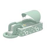 Großer aufblasbarer Pool mit Überdachung – tragbar, langlebig, faltbar, Sonnenschutz, einfach aufzubauender Pool, extra großer Swimmingpool mit Pumpe for Hinterhof, Garten und Spaß im Freien(200cm)