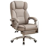 ZXFIYTBH Bürostuhl Hochwertiger Bürostuhl aus Leder mit Lordosenstütze, Verstellbarer Neigung for das Homeoffice, Chefbüro, Arbeitszimmer, bequemes langes Sitzen in Ihrem Zuhause. Computerstuhl