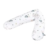 Julius Zöllner Stillkissen, Schwangerschaftskissen, Lagerungskissen, besonders angenehme und anschmiegsame Flockenfüllung,Baumwolle , ca. 180 cm, Mountain Bear