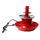 LINGLOUZAN Dreischichtige Schokoladenbrunnenmaschine, Abnehmbares Mini-Nostalgie-Schmelzschokoladenfondue, Schokoladenschmelzfondue, EU-Stecker