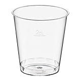 generisch 250 Stk. Einweg-Schnapsglas 2cl, PS, mit Eichstrich, transparent glasklar