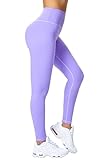 Enjoyoga Sport Leggings Damen [mit Innentasche] - Blickdicht Gym Sporthose Laufhose Yogahose Push Up Leggins für Sport und Alltag - 16(S-M, Lila)