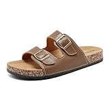 zaxunai Pantoletten Damen Herren, Sandalen Schlappen Sommer Mit Kork, Rutschfest Latschen Zehentrenner