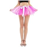 EQWIGKEIT Tutu Damen Rockabilly 50er Vintage Petticoat Tütü Kleid Karneval Kurz Reifrock Tüllrock Klassisch Cocktail Fasching Kostüm Damen Reitrock Gaze Elastisch Tüllkleid Ballettkleid