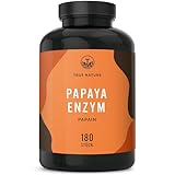 Papaya Enzym Kapseln - Hochdosiert: 2100mg Papain Extrakt - 180 Kapseln - Papain Enzymaktivität: 6 mio. Units/g - Vegan, Deutsche Produktion - TRUE NATURE®