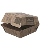 Blanc HYGIENIC Hamburger-Box Wellpappe, 200 Stück, to go, take away, Newspaper- Designe, recyclebar, verschiedene Größen