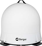 Berger Move 2.0 Mobile Satelliten-Antenne | Parabolantenne für Satellitenempfang | Portable Outdoor Camping SAT - Antenne (weiß)