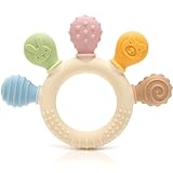 CAJA Beißring Baby - Beißspielzeug Zahnungshilfe aus Silikon, Baby, BPA-frei, Zahnen & Greifring für Babys - Sicheres Spielzeug (Complexion Silikon Hand)