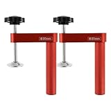 Hole Clamp, Bench Clamp, 2 Pieces Quick Adjust Secure Grip Heavy Duty Aluminum Alloy Compact Reliable Portable Strong Build, Workbench Hold Down for Adults Work, 3.43 * 1.48Inches, Red