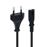 Mcbazel 1.5m schwarzes Netzkabel, Euro-Stecker C7 2-poliges Netzkabel für PS5 / PS4 / PS3 / Xbox Serie X/S - Schwarz