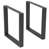Queiting 2 Stück Metall Tischbeine 43x40cm Tischbeine Metall Schwarz Tischrahmen Bankrahmen Tischbeines im Industrial-Look Stahl Tischrahmen Wird für Bank Couchtisch Bei DIY Esstisch (2 Stück)