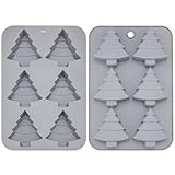 IRIRI 5-teiliges Weihnachts-Backformen-Set aus Silikon – umweltfreundlich, antihaftbeschichtet und vielseitig für Kekse, Kuchen, Pralinen | Festliches Backen Geschenke Familien, Bäcker Eltern(Grau)