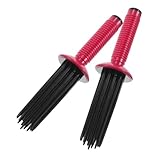 minkissy 2 Stück Kamm Für Lockiges Haar Styling-tools Für Lockiges Haar Frisurwerkzeuge Für Locken Haarrundstabskamm Flauschiger Lockenkamm Luftpinsel Für Haare Rot Plastik