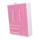 Sosoport -Puppenschrank möbel 1 12 Kleiderschrank Babypuppenbügel Aufhänger Minitor Kleiderständer für Puppe Schrank Mini-Kleiderbügel Haustier Plastik