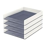 Leitz WOW Briefkorb Duo Colour, 4 Stück, weiß, 53611001