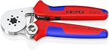 KNIPEX Selbsteinstellende Crimpzange für Aderendhülsen, 0,08-16 mm²/2x10mm², Sechskant-Pressung, Aderendhülsenzange, 97 55 14