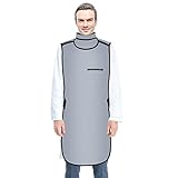 Röntgenschutzbleischürze mit Schilddrüsenabschirmung - 0,5mmPb Leichtgewicht Bleiabschirmung Zahnärzte Schutzkleidung Äquivalente Schutzweste für Krankenhäuser Laboratorien Pflegeheime Grau