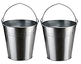 2X Stahleimer verzinkt 10 Liter | Metalleimer | Zinkeimer | Blecheimer | Eimer | Garteneimer | Ascheeimer | 2 Stück