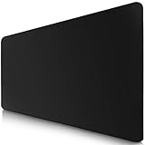 Sidorenko Gaming Mauspad XXL in schwarz - Großes Mousepad 900x400 mm - rutschfeste Schreibtischunterlage für Büro - Desk Mat mit Fransenfreie Ränder - Präzises und langlebiges groß Mouse Pad