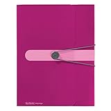 Herlitz Sammelbox A4 PP mit Rückenetikett, 1 Stück mit Design-Aufdruck, Rückenbreite 4 cm, opak beere