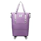 Sporttasche mit Rollen, große Sporttasche mit Rollen | abnehmbare Gepäcktasche, große Rollentaschen für Reisen, wasserdichte Tasche mit Rad für Reise, violett, Se référer au descriptif, Siehe